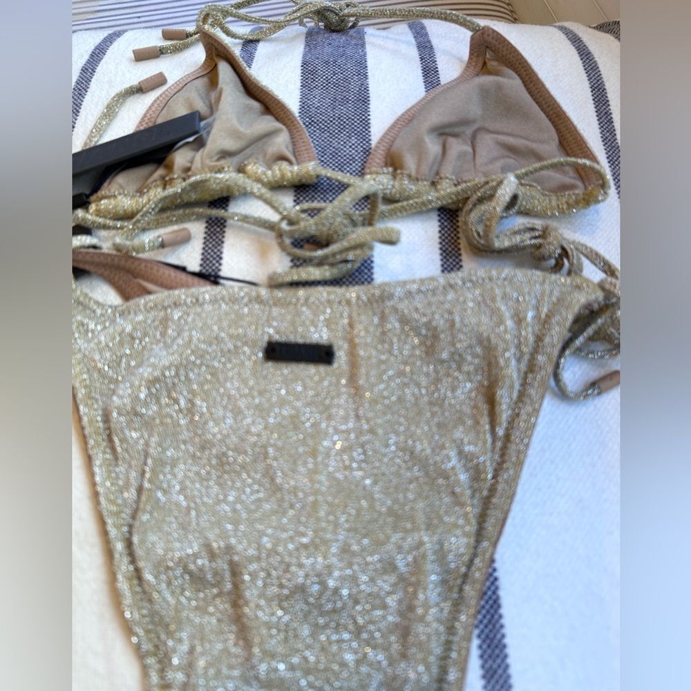 TRIANGL VINCA GOLD SET NEW WITH TAGS + BAG - Picture 7 of 8